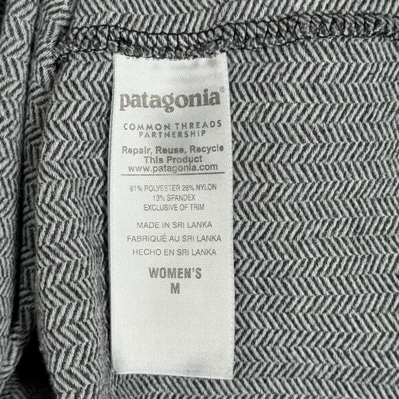 Patagonia Dress Womens Medium Black White Active Herringbone Heritage Outdoor - Picture 9 of 11